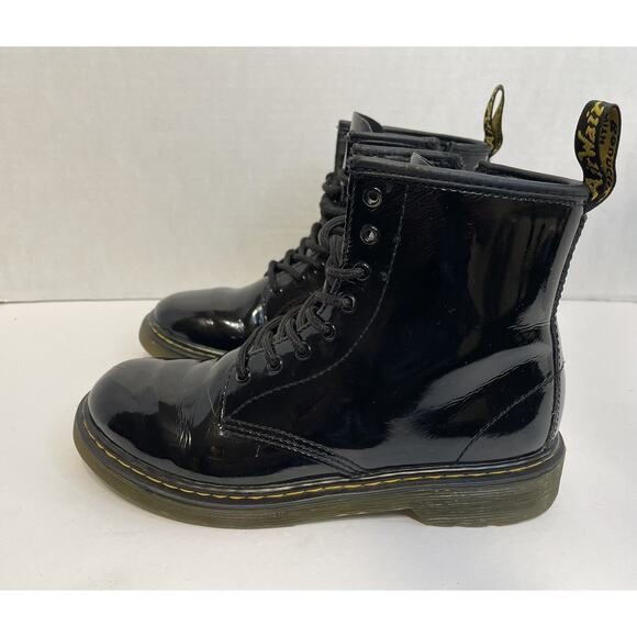 Dr. Martens 1460 J Patent Leather Black Boots Youth 5 Women 7 Doc Martens - Picture 5 of 16